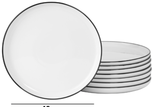 Plato De Cerámica Borde Negro