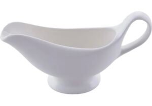 Salsera de cerámica blanca